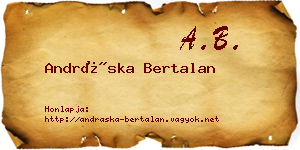 Andráska Bertalan névjegykártya
